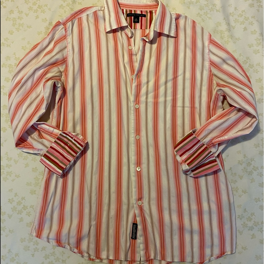 Pink striped Banana Republic shirt